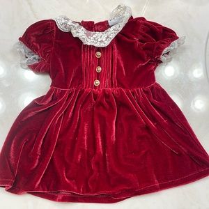NWOT Nicole Miller Red Velvet Baby Dress, 3/6M, great for holidays/Christmas 🎄
